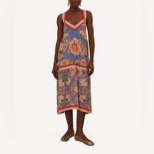FARM Rio Blue Superbloom Tapestry Maxi Dress